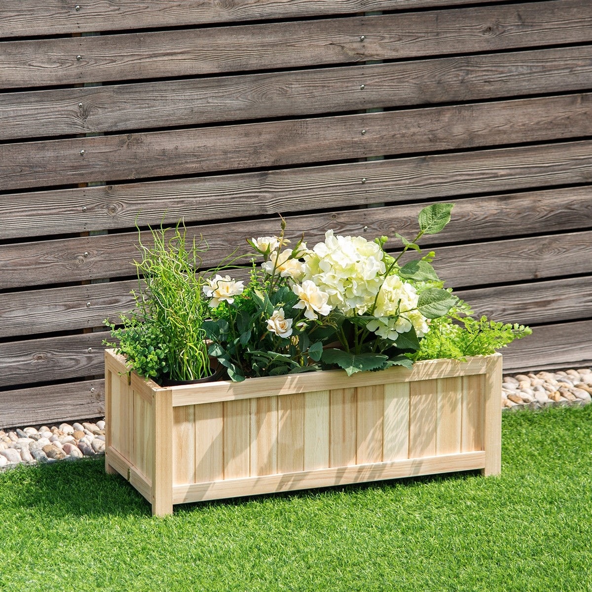 Portable Folding Wood Raised Garden Bed Planter Box Flower Bed