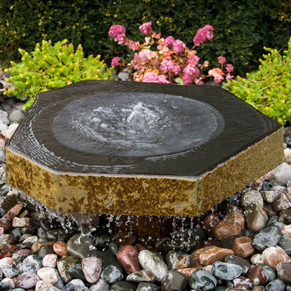 Basalt Bird Bath Fountain - Complete Kit