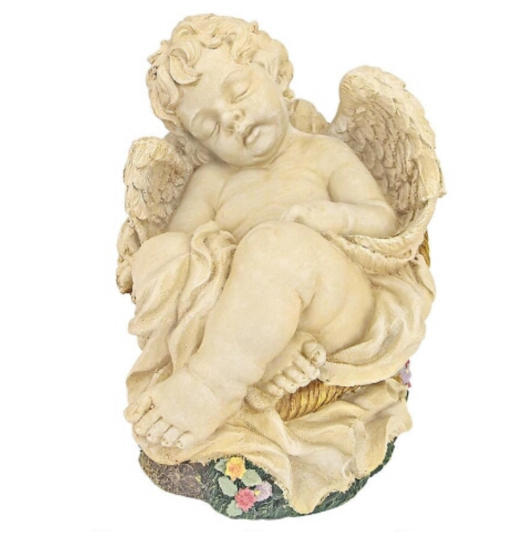 Sleeping Angel Cherub Garden Statue