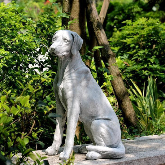 Large Dog Statue for Garden, Sitting Dog Statues, Pet Statue for Garden Courtyard Ornament, Villa Outdoor Decor Gardening Ideas