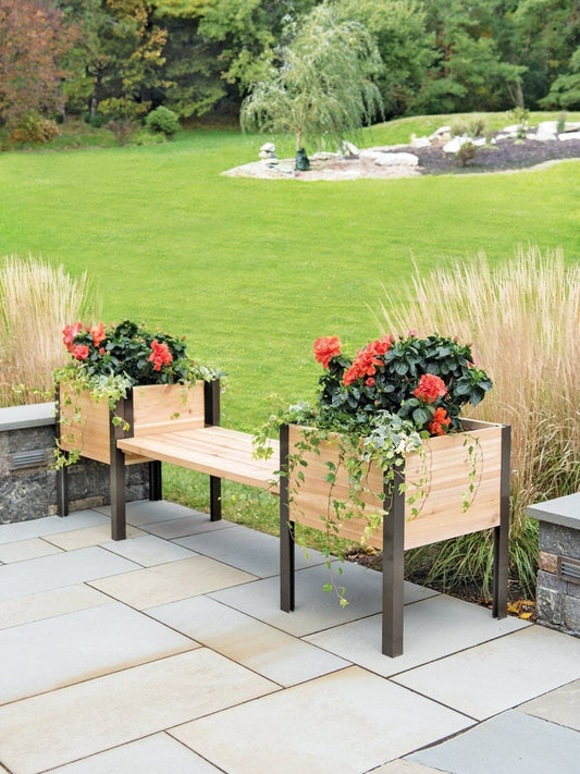 Elevated Cedar Planter Bench Kit, Natural, 90