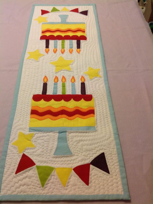 Birthday Cake CLA28122326 Quilted Table Runner