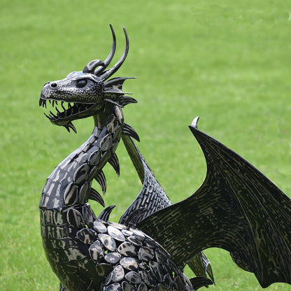 4.75 ft. Tall Large Iron Sentry Dragon Statue