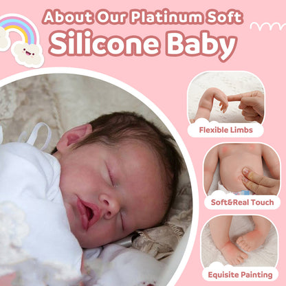 12"&16" Flexible Solid Platinum Liquid Full Silicone Reborn Doll Baby Boy or Girl Named Zyair With Flexible cheek and Limbs By Dollreborns