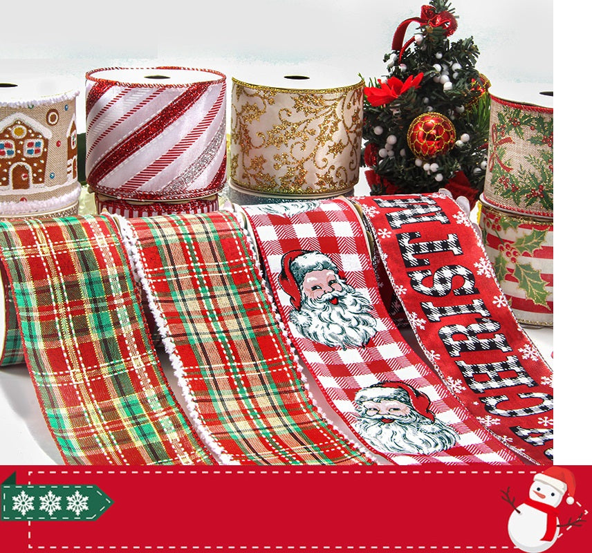 Christmas Wired Ribbon 4 Roll 20 Yards