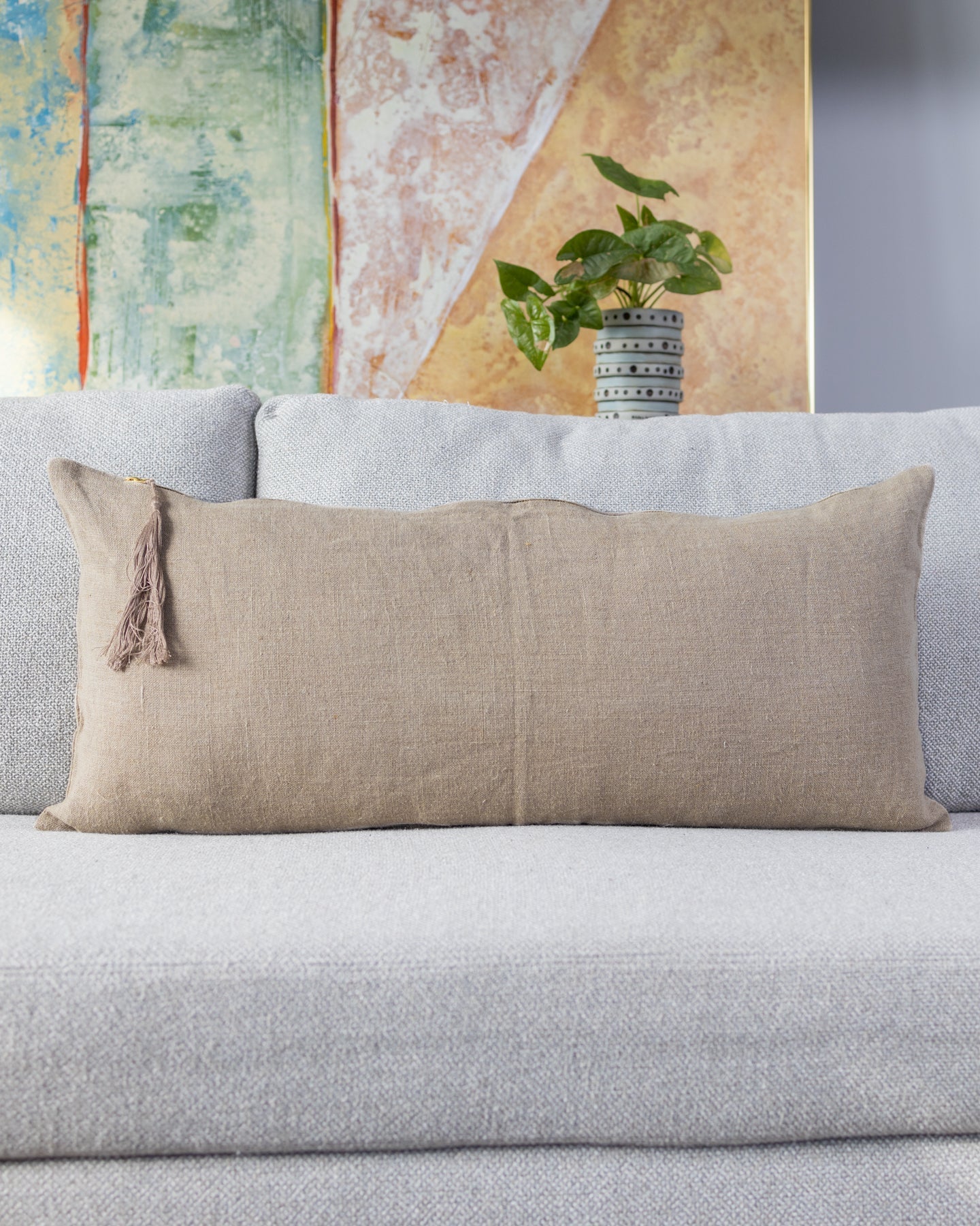 Chiara Organic Linen Lumbar Pillow