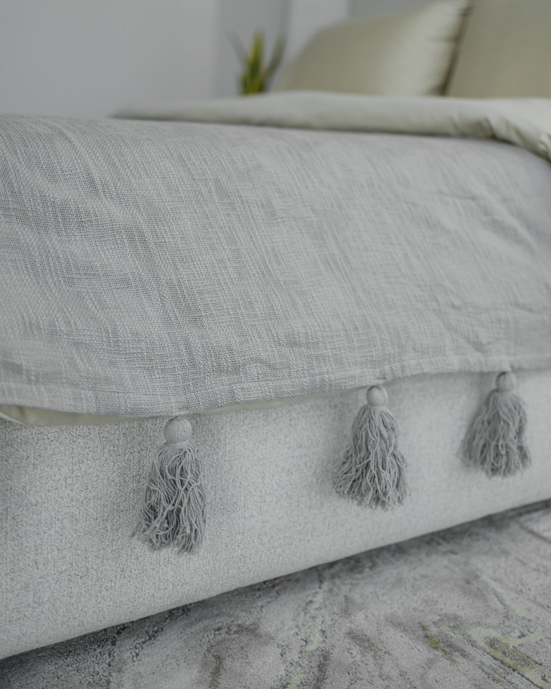 Chloe Organic Cotton Tassel Bed Throw Blanket