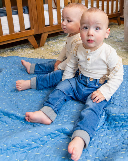 Claude Organic Cotton Reversible Baby and Kids Quilt Blanket