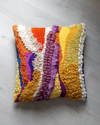 Clementine Organic Cotton Abstract Throw Pillow