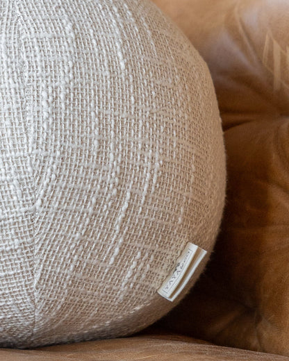 Coda Organic Slub Knit Cotton Round Pillow