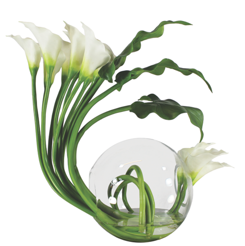 Crosswinds vase with calla lilies(Out of Stock)