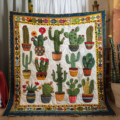 Tropical Cactus Paradise Quilted Blanket NCU0PD024