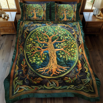 Celtic Tree of Life Art 3-Piece Quilted Bedding Set NCU0PD045