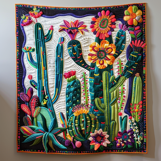 Lively Cactus Garden Quilted Blanket NCU0PD154