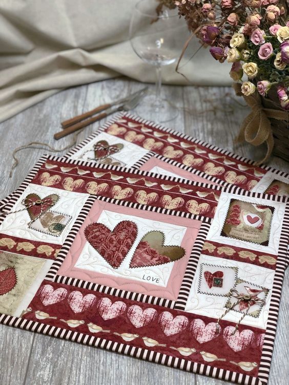 Heart CLA271223247 Quilted Placemats