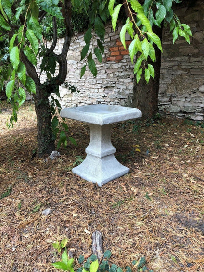 Stunning Stone Square Shaped Sculpture Garden Bird Bath