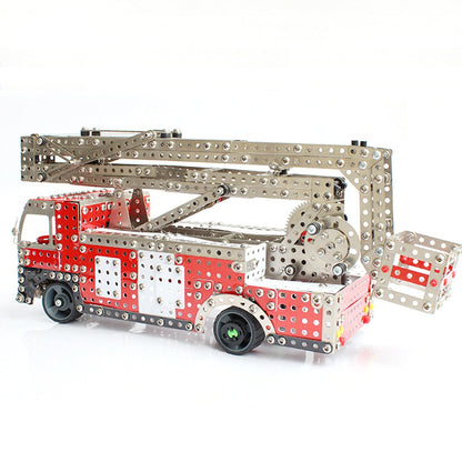 1868Pcs Simulation Fire Truck Model Kits DIY Metal Assembly Toy