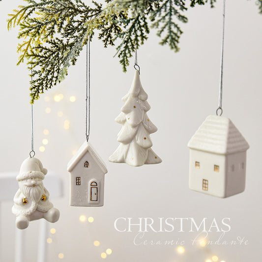 Christmas Ceramic House Mini Pendant