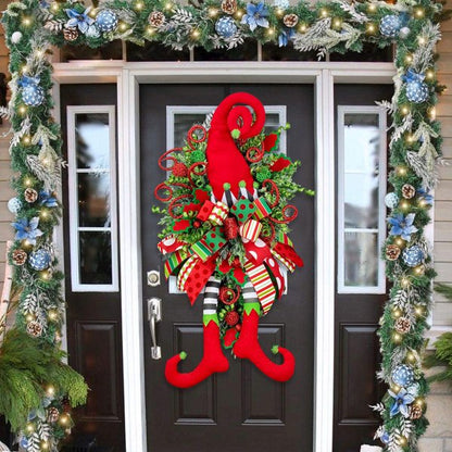 Elf Christmas Wreath-for Front Door &Double Doors