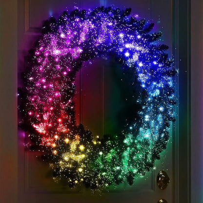 Christmas-the light show holiday trim wreath