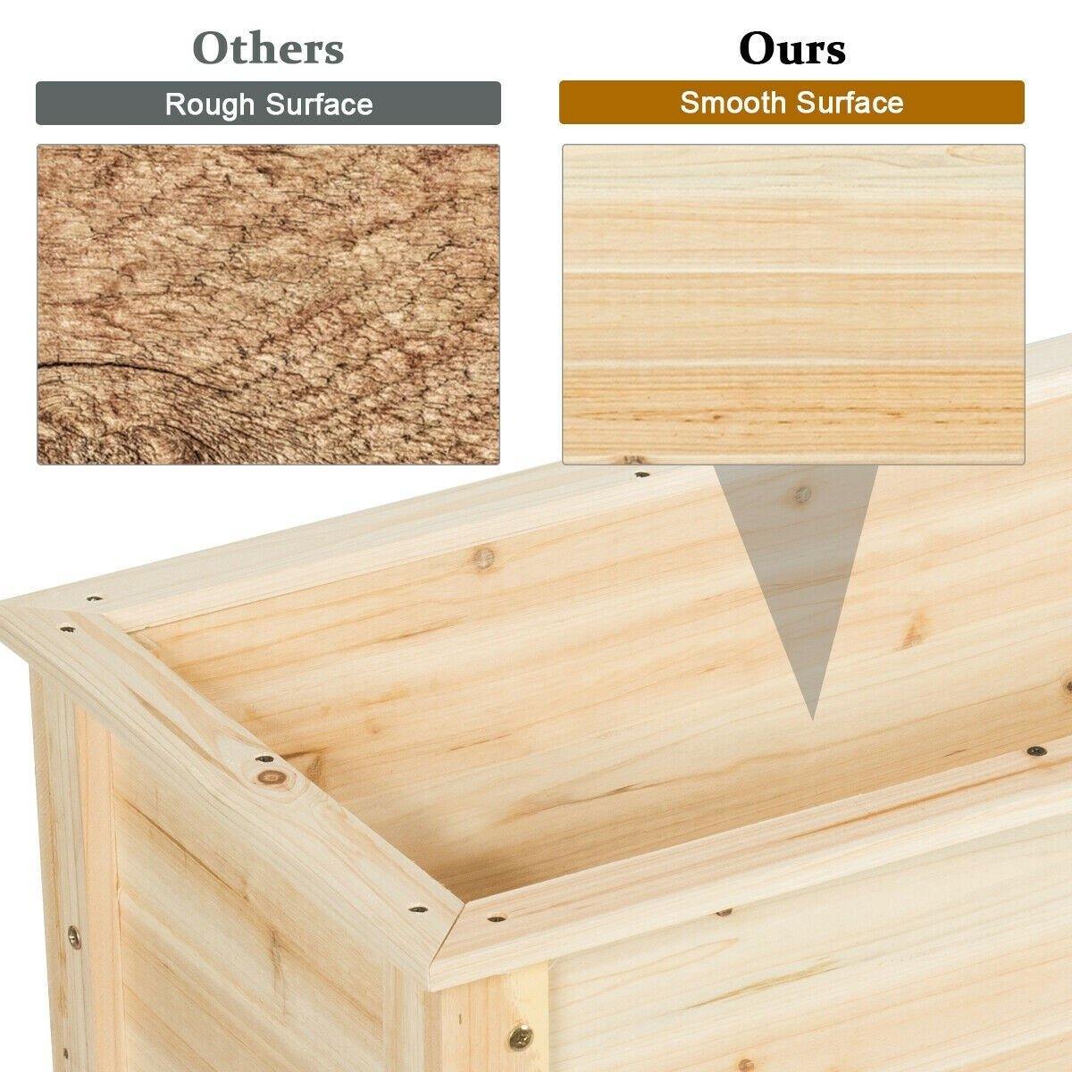 Wooden Outdoor Raised Garden Bed with Storage Shelf