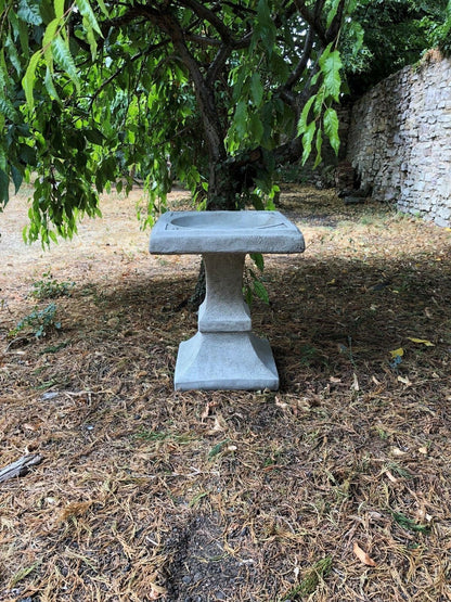 Stunning Stone Square Shaped Sculpture Garden Bird Bath