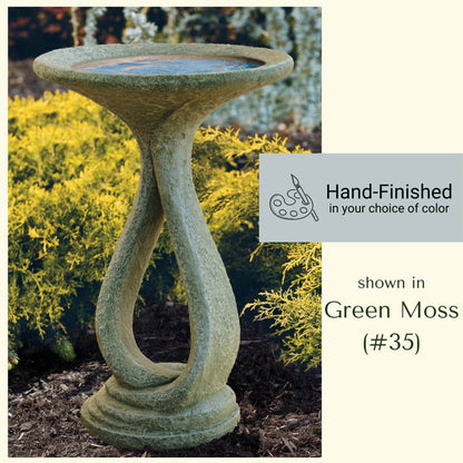 Ribbon 1-Piece Concrete Bird Bath