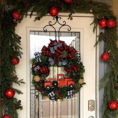 Christmas-red truck christmas wreath