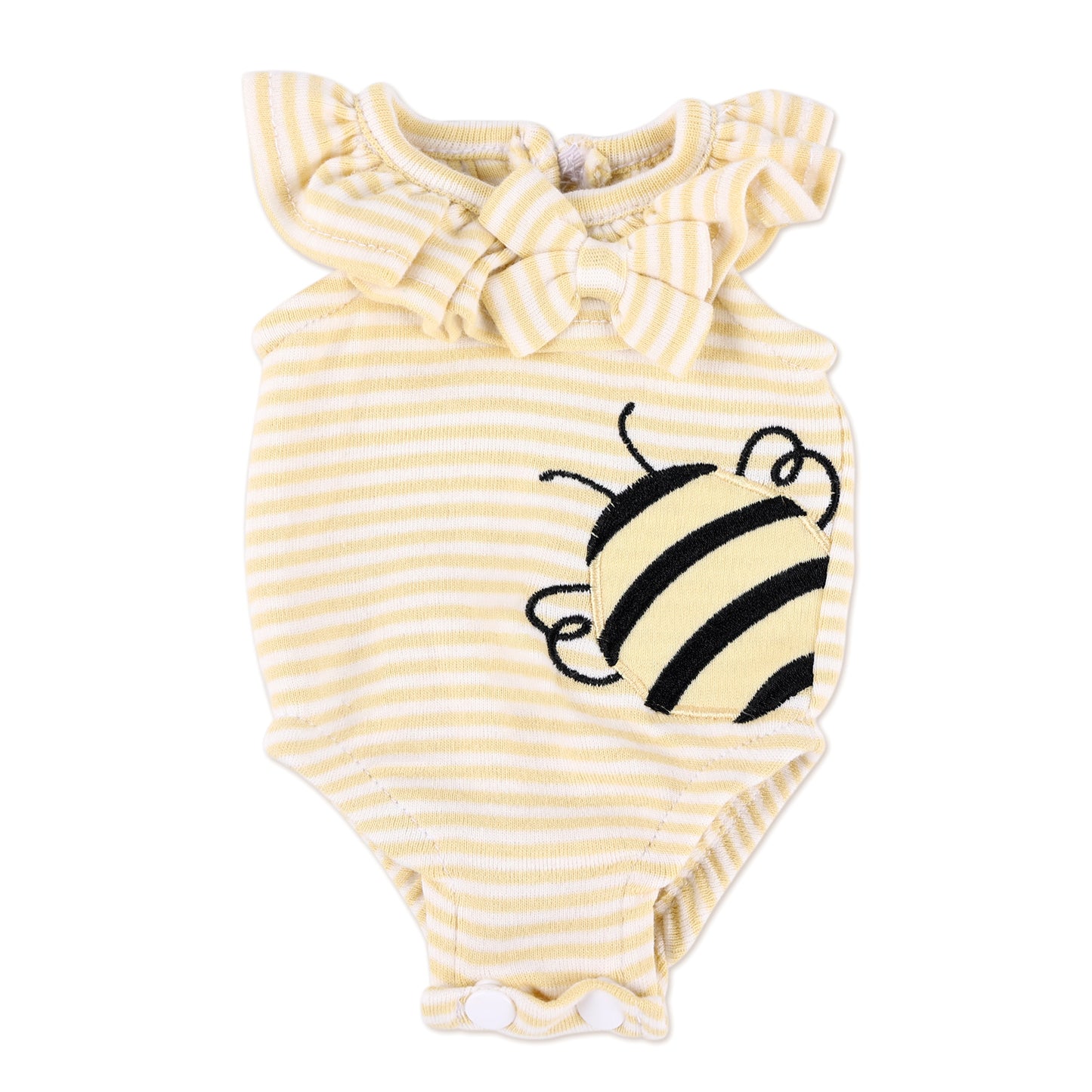 For 16" Full Body Silicone Baby Doll Yellow Striped Clothing 2-Pieces Set Accessories