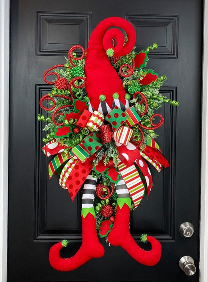 Elf Christmas Wreath-for Front Door &Double Doors