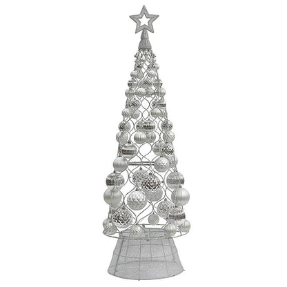 Pre-Lit Tree with Ornaments -silver