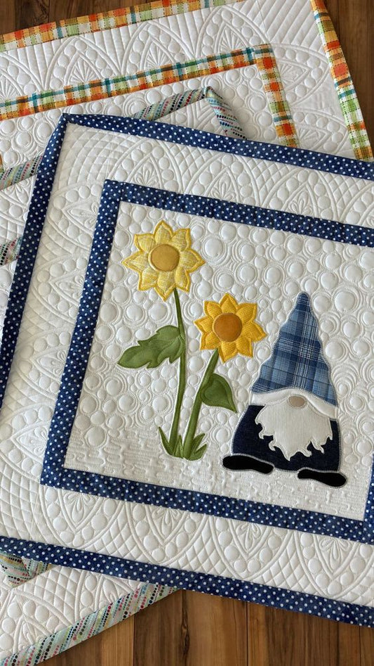 Sunflower Gnome CLDY180624126 Quilted Placemats