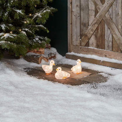 Set of 3 Acrylic Duckling Christmas Figures