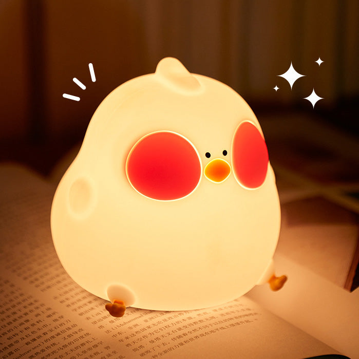 Squishy Silicone Cuckoo Chicken LED Night Light - Perfect Gift for Kids and Girls