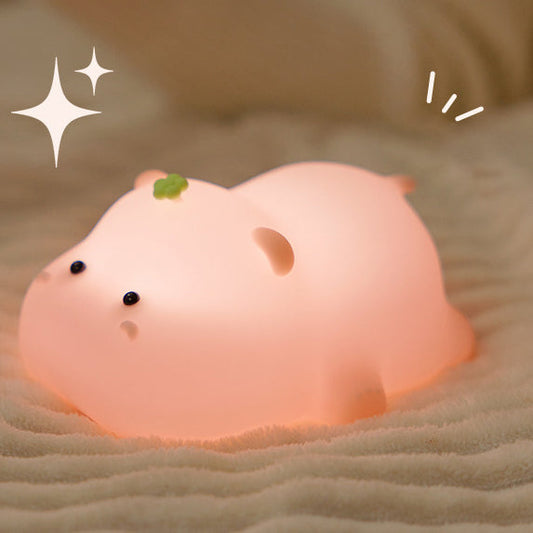 Squishy Silicone Hippo LED Night Light - Perfect Gift for Kids and Girls