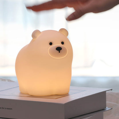 Squishy Silicone Little White Bear LED Night Light - Perfect Gift for Kids and Girls