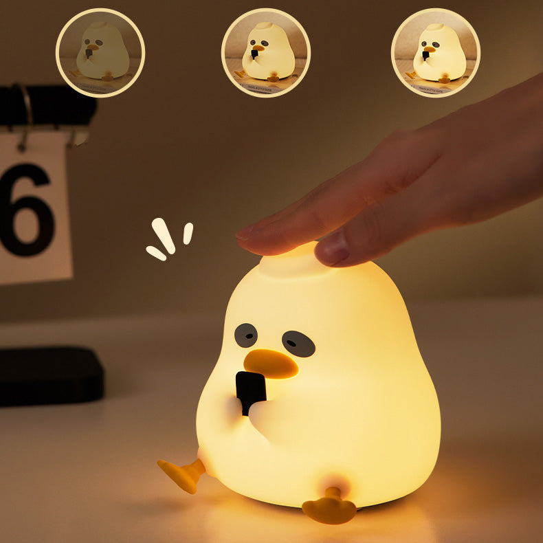 Squishy Silicone Night Owl Duck LED Night Light - Perfect Gift for Kids and Girls