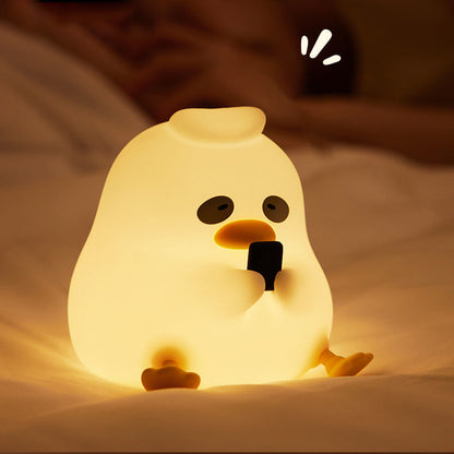 Squishy Silicone Night Owl Duck LED Night Light - Perfect Gift for Kids and Girls