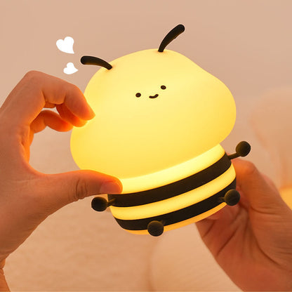 Squishy Silicone Bee LED Night Light - Perfect Gift for Kids and Girls