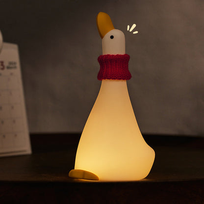 Squishy Silicone Uplooking Duck LED Night Light - Perfect Gift for Kids and Girls