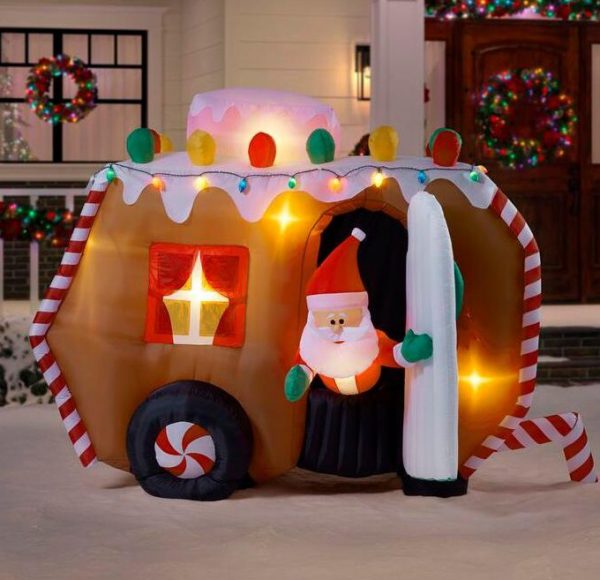 Christmas-10 animated inflatable gingerbread trailer