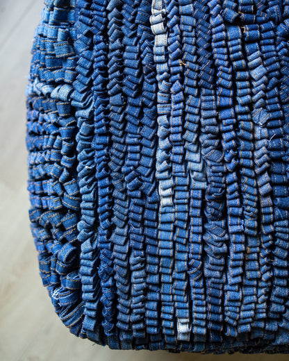 Dungaree Recycled Denim Pouf