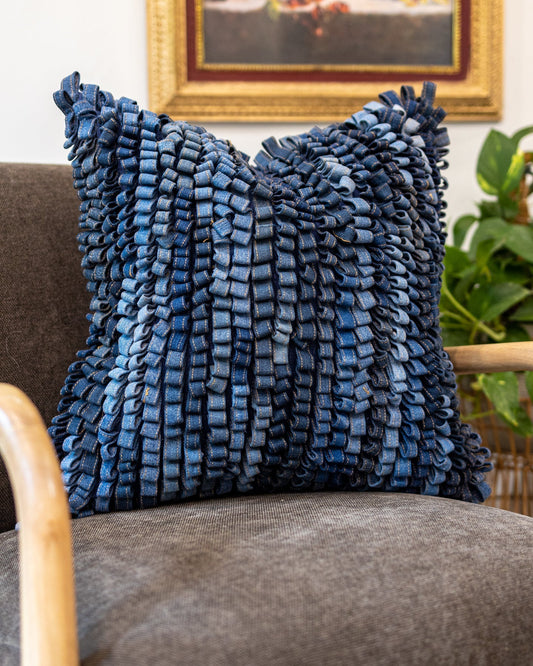 Dungaree Organic Cotton Recycled Denim Throw Pillow