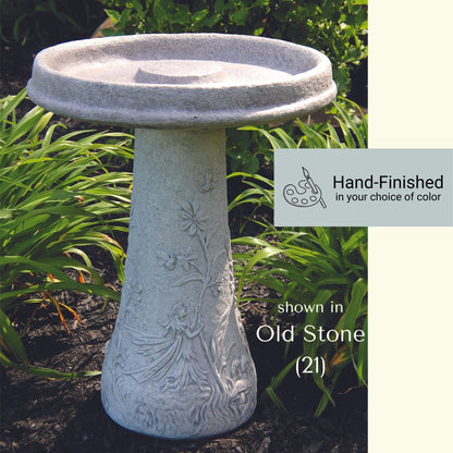 Fairy 2-Piece Concrete Bird Bath