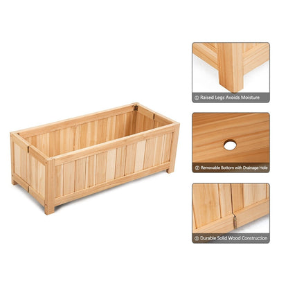 Portable Folding Wood Raised Garden Bed Planter Box Flower Bed