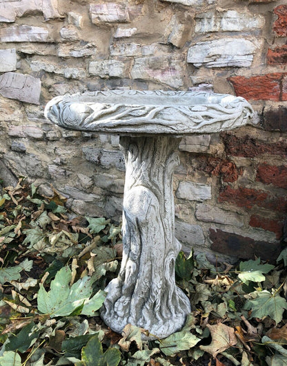 Stunning Stone Tree Trunk Design Garden Bird Bath