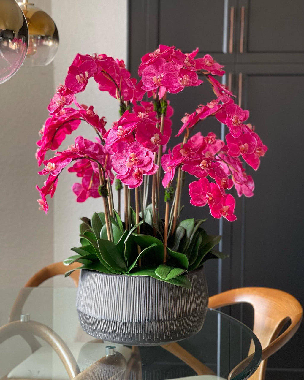 Java Bowl with Pink Phalaenopsis Orchids(Out of Stock)