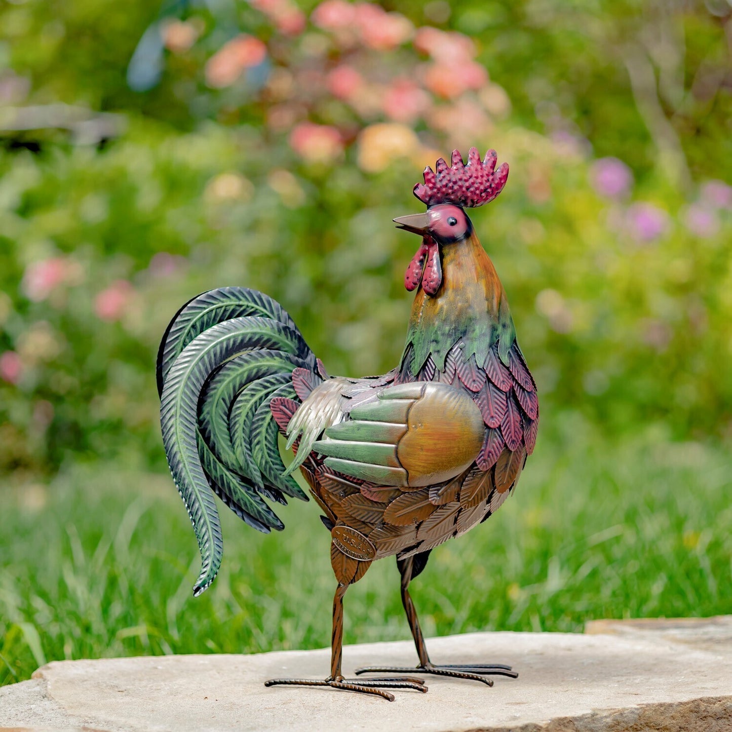 Assorted Style Galvanized Iron Rooster Figurines