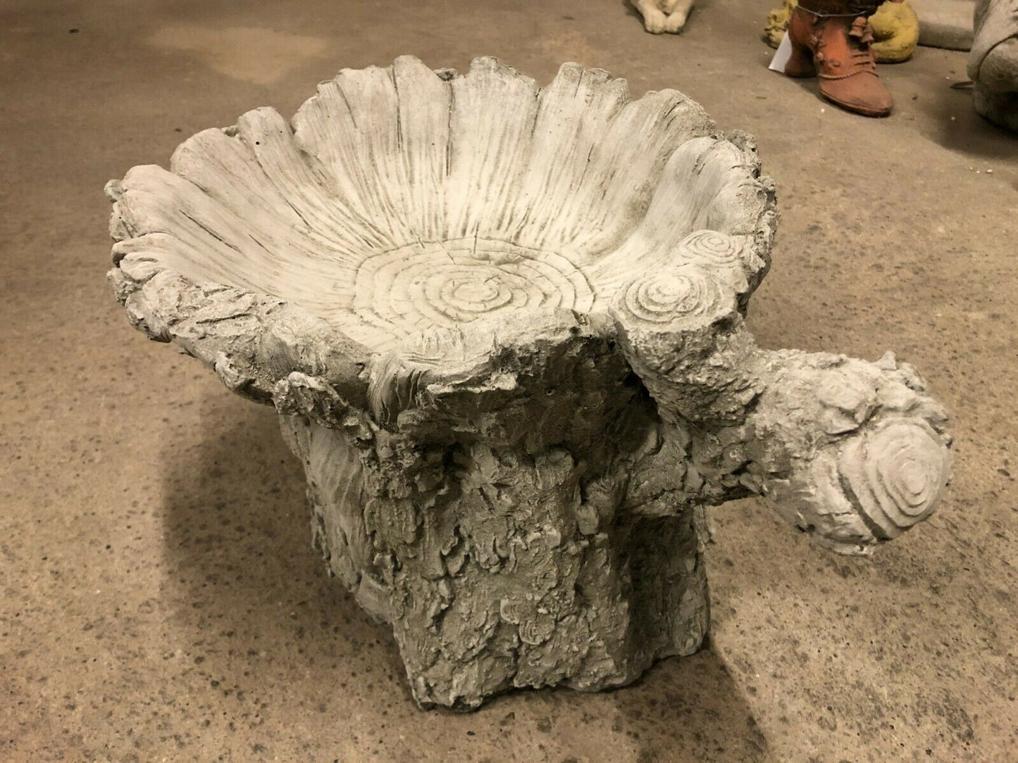 Stunning Stone Tree Stump Garden Bird Bath