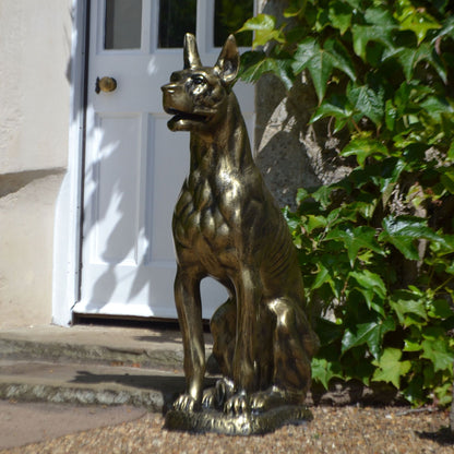 Bronson Great Dane Dog Bronze Metal Garden Statue